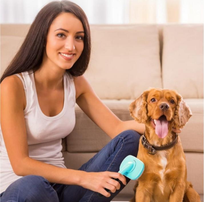 Double-Sided Pet Grooming Brush for Dogs and Cats, Shedding Hair Removal, Detangling, Coat Care and Daily Grooming for Short or Long Fur