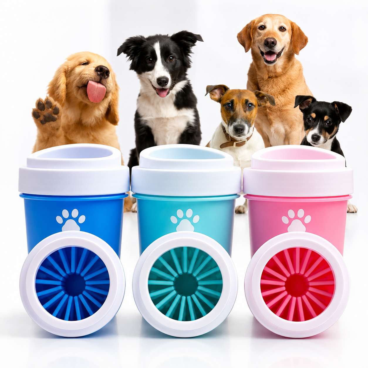 Silicone Dog Paw Cleaner Cup with Soft Bristles for Gentle Foot Care, Mud and Dirt Removal After Walking, Travel and Outdoor Play